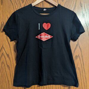 I heart Grain Belt beer women's cut t shirt